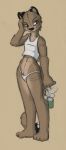  anthro black_nose brown_eyes brown_fur can clothed clothing conditional_dnp felid feline female fur guide_lines jay_naylor mammal panties sketch solo standing underwear 