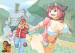  5boys abe_takakazu abs bad_id bad_pixiv_id bikini blue_eyes bouncing_breasts breasts buried chasing cleavage constricted_pupils costume cow_girl cow_horns crossover dark_skin day denim dugtrio fingerless_gloves fleeing forest gen_1_pokemon gen_2_pokemon gloves grass hat holding holding_poke_ball hood horns kuso_miso_technique large_breasts looking_back machamp master_ball miltank multiple_boys muscle nature open_clothes open_mouth open_shirt outstretched_arm outstretched_hand parody personification pink_hair poke_ball pokemon pokemon_(game) pokemon_frlg reaching red_(pokemon) red_(pokemon_frlg) running shirt short_hair sky sleeves_rolled_up swimsuit tail takeda_kanryuusai tears thick_thighs thighs tree underboob unzipped what wristband yaranaika you_gonna_get_raped zipper 