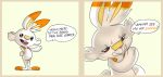  comic dialogue digital_media_(artwork) english_text fur lagomorph looking_at_viewer male mammal nintendo oddjuice open_mouth pok&eacute;mon pok&eacute;mon_(species) rabbit scorbunny simple_background smile solo text video_games 