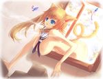  animal_ears bad_id bad_pixiv_id breasts cat_ears cat_tail copyright_request fish hanging_breasts huge_breasts long_hair nude senria solo tail 