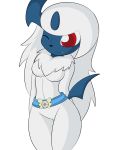  2018 absol alpha_channel anthro belt black_nose blue_body breasts cute_fangs dreameclipsewolf fangs featureless_breasts featureless_crotch female fur hair long_hair looking_at_viewer mostly_nude navel nintendo one_eye_closed pok&eacute;mon pok&eacute;mon_(species) pok&eacute;mon_mystery_dungeon pok&eacute;morph red_eyes simple_background smile solo thick_thighs transparent_background video_games white_fur white_hair wink 