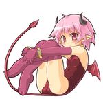  blush cameltoe cuffs dd_(ijigendd) demon_girl demon_tail demon_wings elbow_gloves fat_mons feet flat_chest gloves hands_clasped horns original own_hands_together pink_eyes pink_hair pointy_ears purple_legwear solo succubus tail thighhighs wings 
