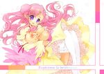  breasts code_geass edoya_pochi euphemia_li_britannia large_breasts long_hair petals pink_hair purple_eyes solo thighhighs 