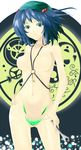  between_breasts blue_hair breasts breasts_apart clockwork green_eyes hair_bobbles hair_ornament hat highres karo kawashiro_nitori key medium_breasts no_nipples nude see-through solo touhou two_side_up wrench 