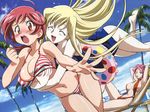  3girls bikini breast_grab breasts multiple_girls reach-around reach_around sling_bikini swimsuit yuri 