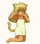  1girl 2ch.ru animal_ears barefoot cat_ears catgirl feet female loli mascot neko ru-chans slavya-tan solo 