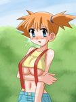  blush copo_deluxe kasumi_(pokemon) pokemon red_hair suspenders 