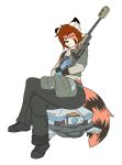  ailurid apex_legends cinnamon_(aykree) clothing doxxyl freckles fur girly gloves gun hair hug legwear machine male mammal one_eye_closed orange_fur purple_eyes ranged_weapon red_panda robot sitting smile weapon wink 