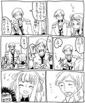  1girl :d ^_^ ^o^ artist_request blush close-up closed_eyes code_geass comic greyscale looking_at_viewer monochrome odysseus_eu_britannia open_mouth smile speech_bubble sweatdrop talking tianzi translation_request upper_body 