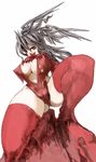  1girl breasts cameltoe covered_nipples final_fantasy final_fantasy_tactics huge_breasts leotard red_eyes red_leotard silver_hair solo thighhighs torn_clothes ultima_(fft) 
