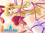  animal_ears arm_garter ass blonde_hair breasts bunny_ears bunny_girl bunny_tail bunnysuit cecilia_buruushiea covered_nipples dutch_angle hair_ribbon highres kei_(bekei) large_breasts long_hair looking_back mouth_hold ribbon shiawase_na_ohimesama solo tail thighhighs very_long_hair wallpaper wedgie wrist_cuffs 