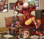  bag bench blood bullsquid can crowbar cup drink glasses gordon_freeman guro half-life headcrab intestines j-e-m-g john_freeman kfc mcdonald's parody pepsi pokemon poster_(object) ronald_mcdonald trash trash_can what younger zombie 