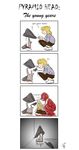  4koma artist_request blood comic english guro highres kindergarten pyramid_head silent_hill silent_hill_2 younger 