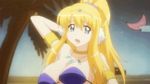  animated animated_gif blonde_hair bouncing_breasts breasts cleavage dancer dancing elf huge_breasts long_hair pointy_ears screencap solo tiffania_westwood zero_no_tsukaima 