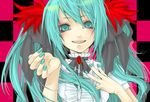  aqua_eyes aqua_hair aqua_nails gem hatsune_miku long_hair nail_polish sezco solo vocaloid world_is_mine_(vocaloid) 