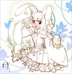  \m/ alphonse_(white_datura) animal_ears bad_id bad_pixiv_id bunny_ears copyright_request glasses lowres red_eyes solo white_hair 