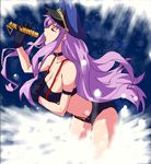  amami_amayu breasts cleavage large_breasts long_hair macross macross_frontier purple_hair sheryl_nome solo 