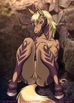  anus ass blond_hair blonde_hair breasts dr_comet furry highres hooves horn horse mare mare_(horse) nipples pussy red_eyes tail tongue tongue_out uncensored unicorn 