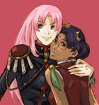  aiguillette bad_id bad_pixiv_id blue_eyes crown epaulettes glasses green_eyes himemiya_anthy kazuki_(kazu-king) lowres multiple_girls pink_hair shoujo_kakumei_utena tan tenjou_utena 