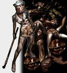  itou_masahiro lead_pipe lying_figure monster no_humans nurse official_art silent_hill silent_hill_2 