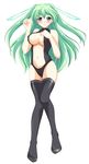  artist_request blush breasts chiivistan cleavage covered_nipples green_hair highres large_breasts long_hair os-tan solo thighhighs vista-tan 