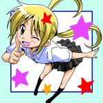  blonde_hair hayate_no_gotoku! long_hair lowres sanzen'in_nagi segawa_haruna skirt solo twintails 