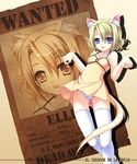  animal_ears blonde_hair blue_eyes cat_ears cat_tail el_cazador_de_la_bruja ellis_(el_cazador_de_la_bruja) panties poster_(object) solo tail takatsukasa_yue thighhighs underwear wanted 