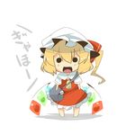  :3 bad_id bad_pixiv_id bat_wings blonde_hair chibi eiri_(eirri) fang flandre_scarlet hat highres remilia_scarlet solo touhou wings yukkuri_shiteitte_ne 