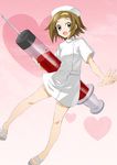  bad_id bad_pixiv_id blood brown_eyes brown_hair bun-o hairband k-on! large_syringe nurse oversized_object short_hair solo syringe tainaka_ritsu 