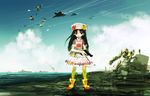  black_hair brown_eyes clouds gun hat mecha op-center sky transformers weapon 