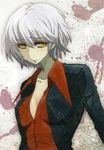  bad_id bad_pixiv_id breasts cleavage dougan_calpis_con genderswap genderswap_(mtf) medium_breasts short_hair solo sorimachi_ichizou soukou_akki_muramasa white_hair yellow_eyes 