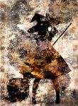  abstract broom dress hat kirisame_marisa sepia silhouette solo touhou umebayashi_saki witch_hat 