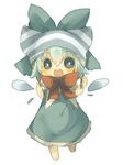  bad_id bad_pixiv_id blue_eyes blue_hair chibi cirno masirosu neck_ribbon ribbon solo touhou wings 