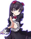  bangs black_hair blunt_bangs foreshortening gokou_ruri gothic_lolita lolita_fashion long_hair mole mole_under_eye ore_no_imouto_ga_konna_ni_kawaii_wake_ga_nai pointing puresso purple_eyes solo 