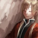  alphonse_elric bad_id bad_pixiv_id blonde_hair closed_eyes fullmetal_alchemist highres long_hair male_focus minako_(mdr) smile solo 