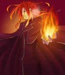  cigarette ear_piercing fire long_coat male_focus piercing red_hair solo stiyl_magnus to_aru_majutsu_no_index 