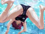  barefoot bracelet bubble cameltoe competition_swimsuit crotch feet game_cg green_eyes hanabana_no_omohi... jewelry joy_ride legs long_hair looking_back non-web_source one-piece_swimsuit partially_visible_vulva pool purple_hair sakurai_waka spread_legs swimming swimsuit toes underwater upside-down 
