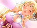  akiyoshi_yoshiaki blonde_hair blush corset dress gloves gohoushi_princess princess ribbon solo tears 