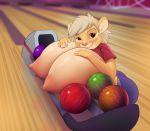  anthro areola big_breasts bowling_ball breasts brown_eyes clothed clothing cubikore felid feline female flashing huge_breasts lion looking_at_viewer mammal nipples pantherine smile yellow_sclera 