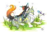  blue_eyes butterfly canine ear_piercing fanart female feral flower furry imp insect link link_(wolf_form) male mammal midna nintendo piercing red_eyes shivita the_legend_of_zelda the_legend_of_zelda:_twilight_princess twilight_princess video_games wolf 