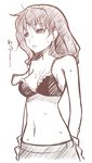  bra gradient hot kiyama_harumi lingerie mizoguchi_keiji monochrome navel pencil_skirt sketch skirt solo sweat to_aru_kagaku_no_railgun to_aru_majutsu_no_index underwear 