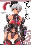  areolae armor breasts corset feathers garter_belt gem gloves hat highres large_breasts monster_hunter navel panties short_hair sideboob silver_hair solo thighhighs thomasz thong underwear 