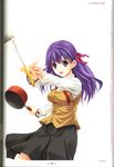  absurdres bangs fate/stay_night fate_(series) highres homurahara_academy_uniform ladle long_hair matou_sakura miyama-zero scan school_uniform solo 