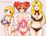  3girls bb breasts glasses large_breasts multiple_girls 