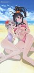  2girls beach bikini erect_nipples ezomori_nozomu highres kanokon minamoto_chizuru multiple_girls swimsuit takami_akio 