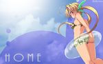  bikini blonde_hair dlsite.com highres innertube malino_(dream_maker) premium-chan red_eyes swimsuit wallpaper 