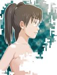  amasawa_yuuko brown_eyes brown_hair censored dennou_coil glasses nude ranmaru solo twintails 