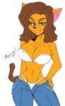  akatsukishiranui-fox bra clothing domestic_cat felid feline felis hair jeans mammal panties pants underwear 
