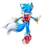  blue_eyes blue_fur bracelets breasts captricosakara cleavage earrings female fox furry jewelry multiple_tails original sonic_the_hedgehog two_tails 