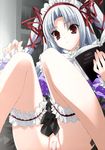  1girl absurdres bandaid bandaid_on_pussy bottomless highres momono_shiori red_eyes solo suzuhira_hiro 